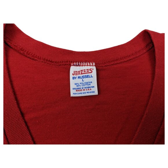 Vintage 80s 90s Single Stitch Jerzees Russell Made In USA Womens Red L‎ Horse - Picture 6 of 12
